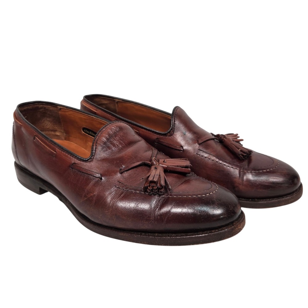 Vintage Allen Edmonds Acheson Tassel Loafers Mens 9.5D Brown Leather Dress Shoes
